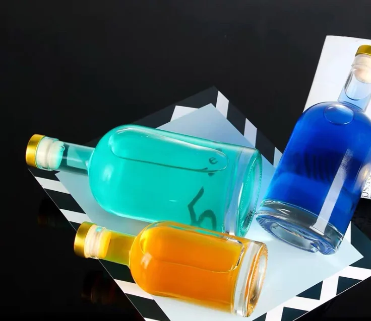 
200ml 500ml 750ml empty cheap factory price Food grade whisky vodka Liquor glass bottle spirit bottle for Liquor 