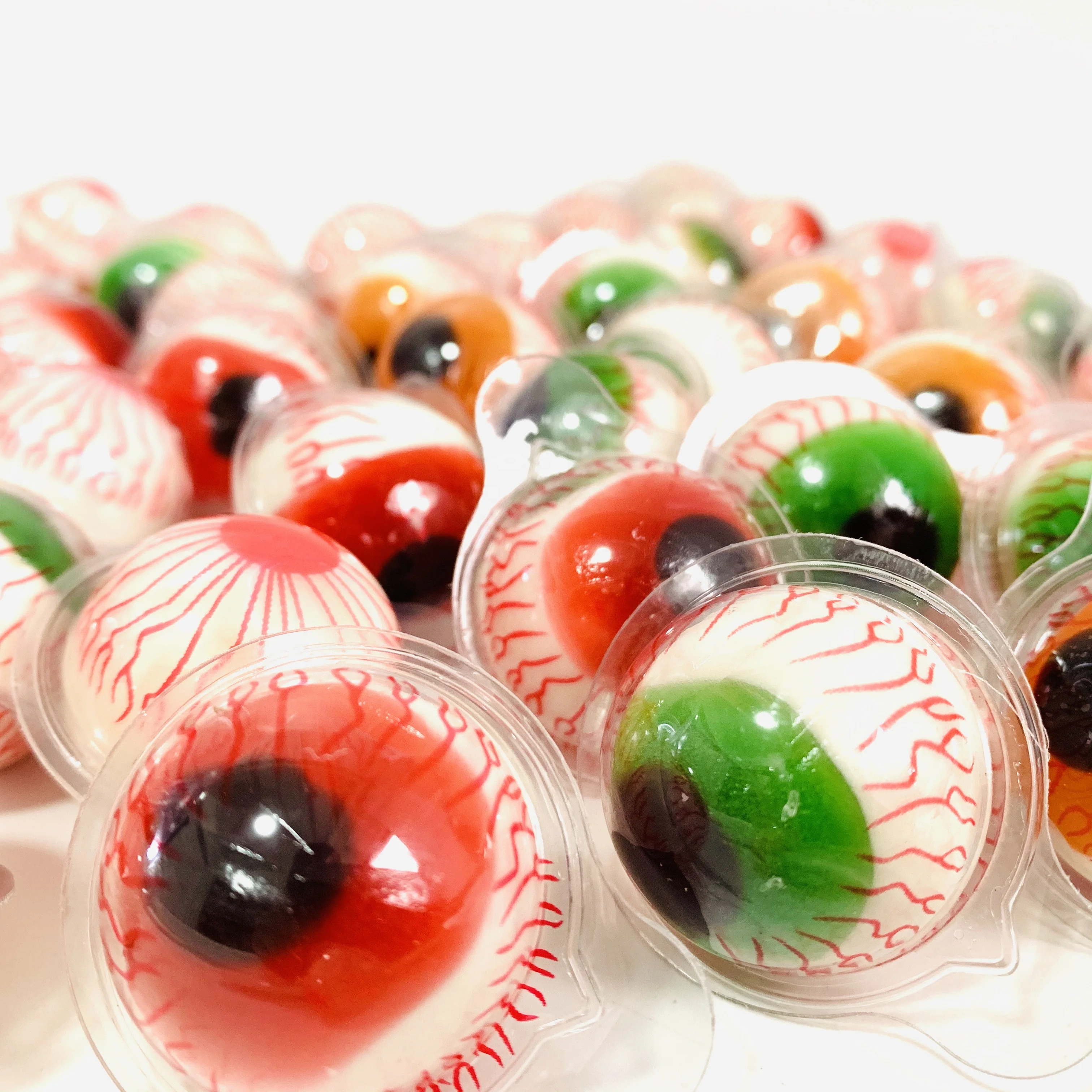 Hot Selling Fruit Flavored Jam Filled Bonbon 3D Gummy Eyeballs Candy Gummy Ball Jelly