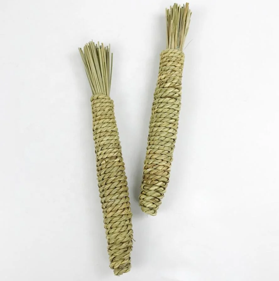 
Hot Selling Natural Grass Chew Toys for Hamster Chew Clean Teeth Wooden Eco- Friendly Molar Ladder Pet Hamster Interactive Toy 