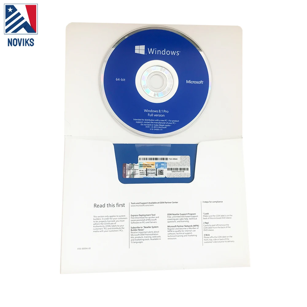 
 Оригинальный ключ Win 8,1 PRO OEM DVD Пакет Microsoft Windows 8,1 профессиональное программное обеспечение онлайн Активация Fpp Windows 8,1 PRO  