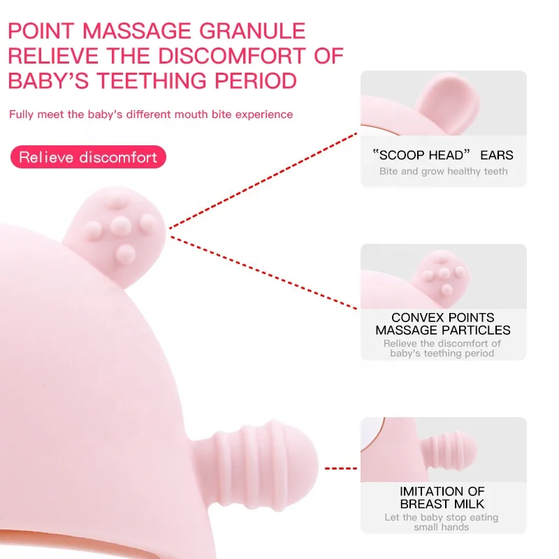 hot selling items bpa free safe silicone bear shape wrist teether ring mordedor de silicon par beb baby silicon hand teethers