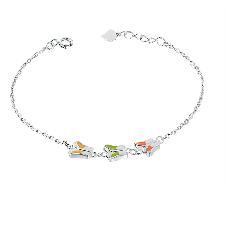 
charm women Rhodium Plated designer for diy 925 sterling silver jewelry butterfly bracelet valentine gift 