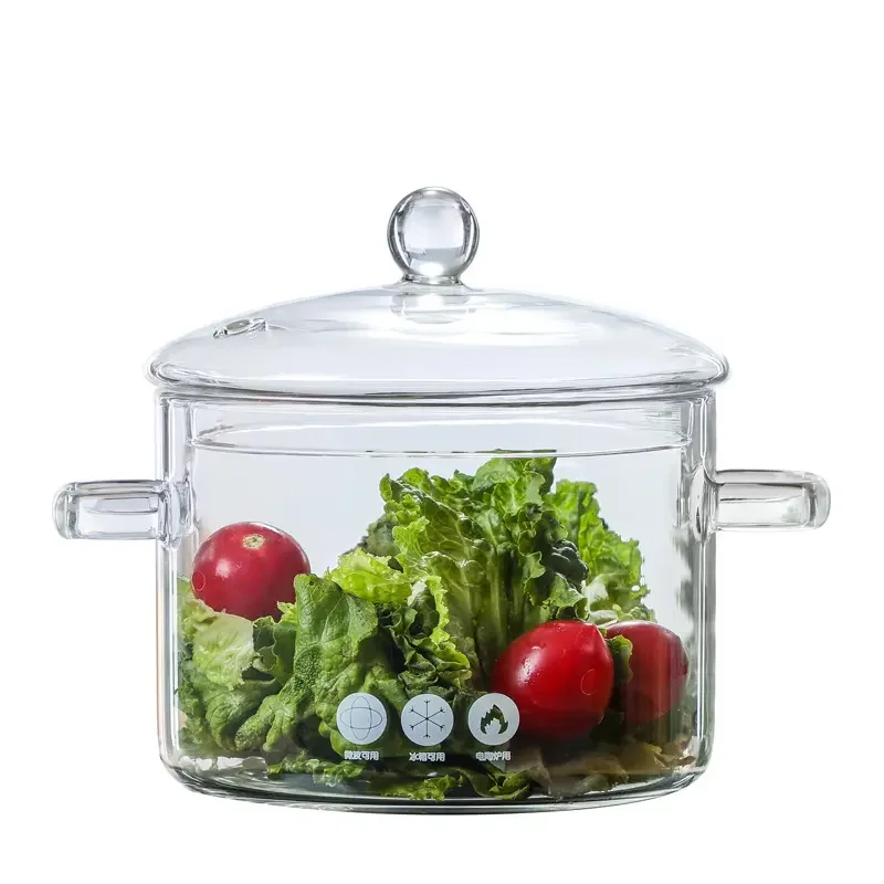 New arrival Glass Saucepan with Cover Heat-resistant Glass Stovetop Pot and Pan with Lid The Best Handmade Glass Cookwar
