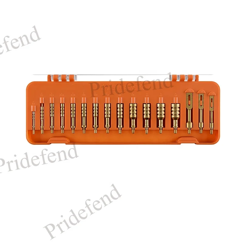 .17 .22/.223 .30 .357 .40 .45 Cal 5.56MM 7.62MM 9MM Cleaning Jag Slotted Tip Patch Holder Kit