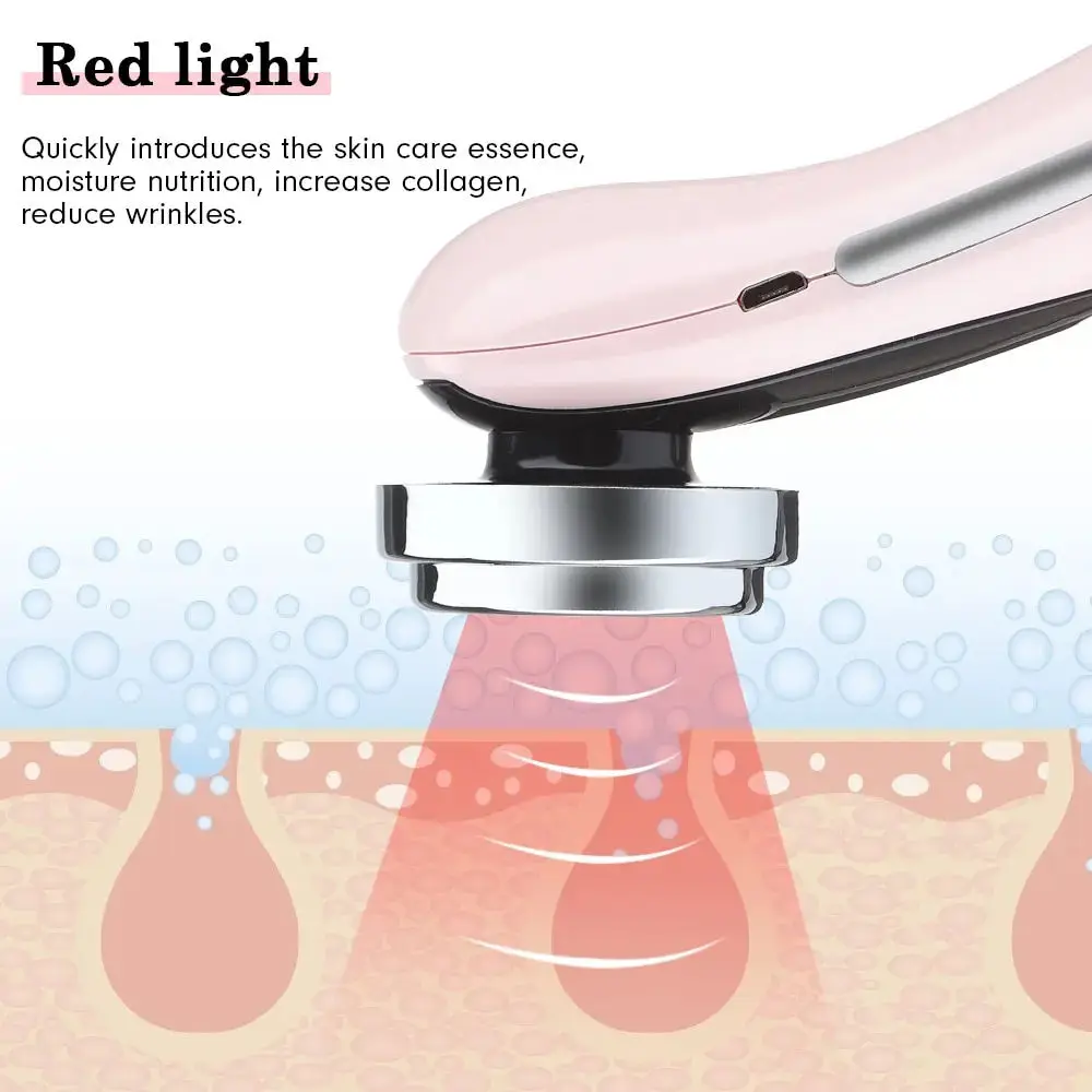 5 In 1 Home Beauty Skin Rejuvenating Device Led Red Blue Light Therapy Eye Care Massage Equipment Face Lifting Facial Massager