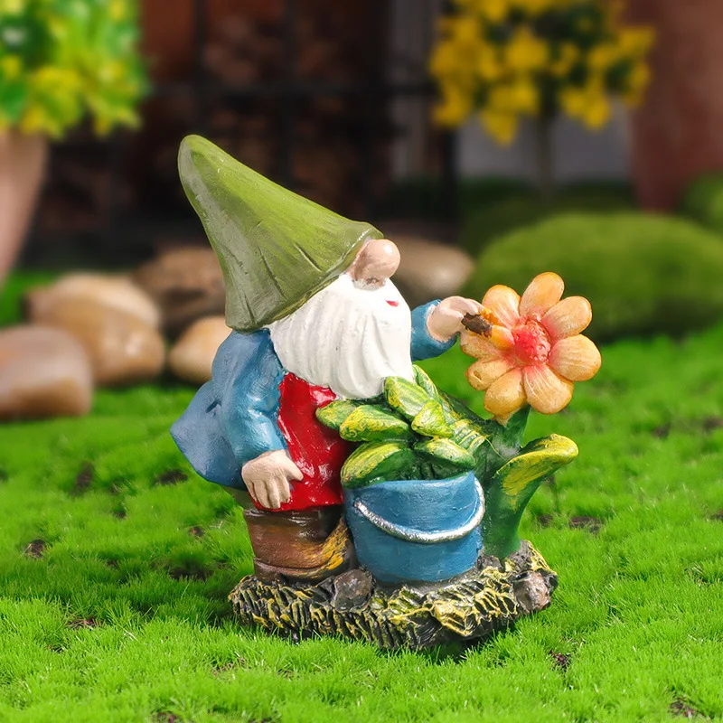 cute  resin crafts materialsgarden dwarfs gardening exterior decoration yard garden decor outdoor decorations for garden yard