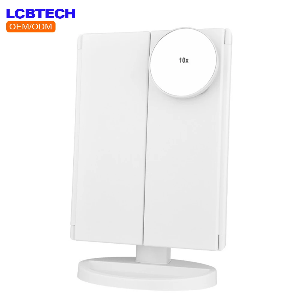 22 LED Light Vanity Makeup Mirror with Flexible Touch Screen Adjustable 1X/2X/3X/10X Magnifying Table Stand Cosmetics Gift Box