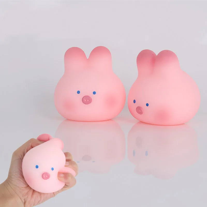 Stress Relief Squeeze TPR Soft Rabbit Pig Fidget Toys Decompression Vent Toy For Vending Machine Soft Rabbit Pig