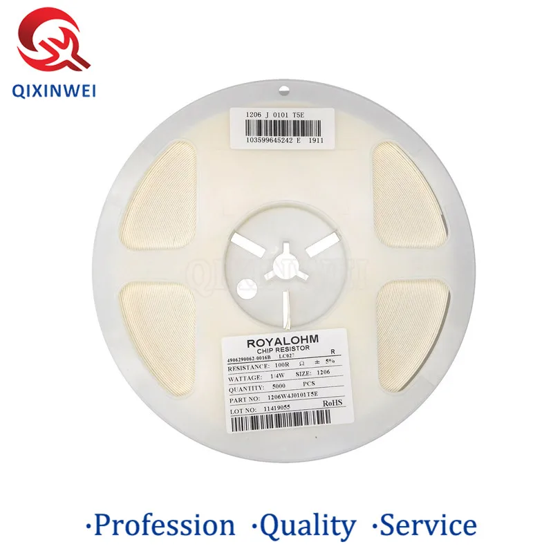 QXW BOM Service 1206 SMD Resistor 1206 5% 100R 101 ohm 1/8W Resistor Kit