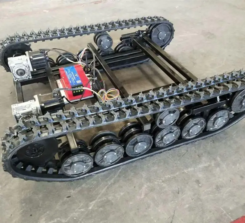 Customizable 24V 24V Mini Tractor Chassis Electric Robot Tank Rubber Track Excavator New Used Steel Gear Crane Carrier Farm
