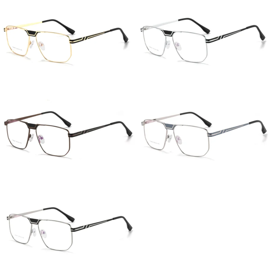 Modern Plating Men Women Computer Eyeglasses Classical Acetate Metal Spectacle Eyewear Rectangle Frames Optical Frames Glasses