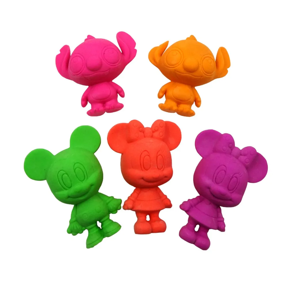Custom Made Eraser Manufacturer Cute Cartoon Stationery 3D Animal Shape Promotional Toy Kids Eraser
