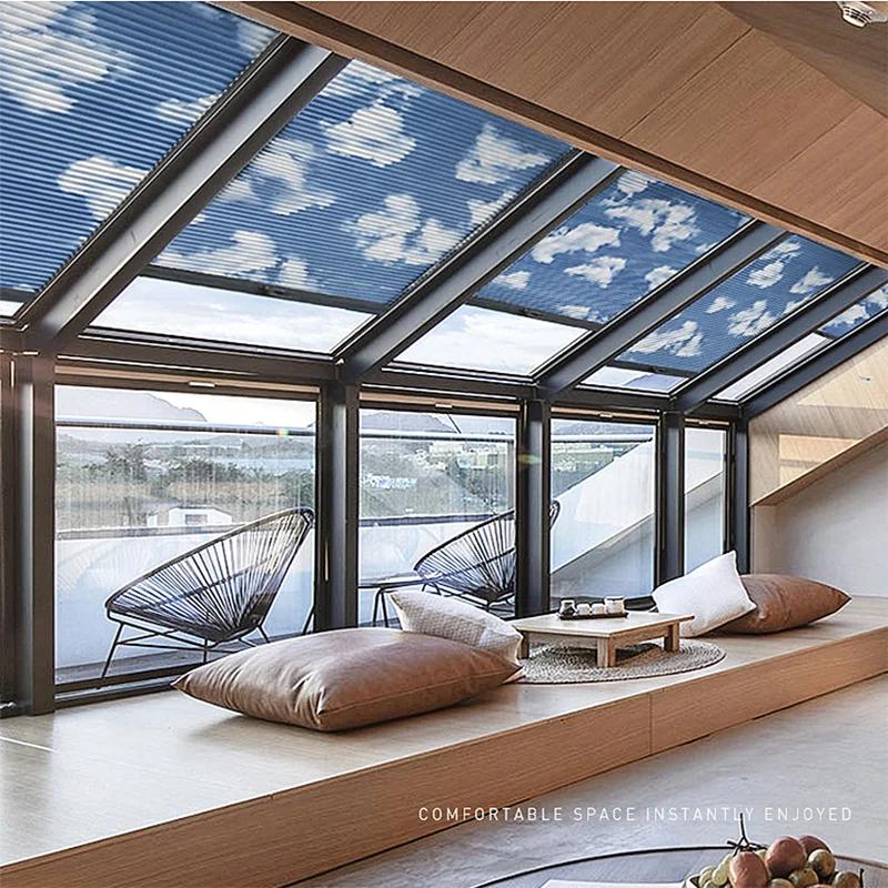 Моторизованные сотовые жалюзи skylight кровельные рулонные электрические