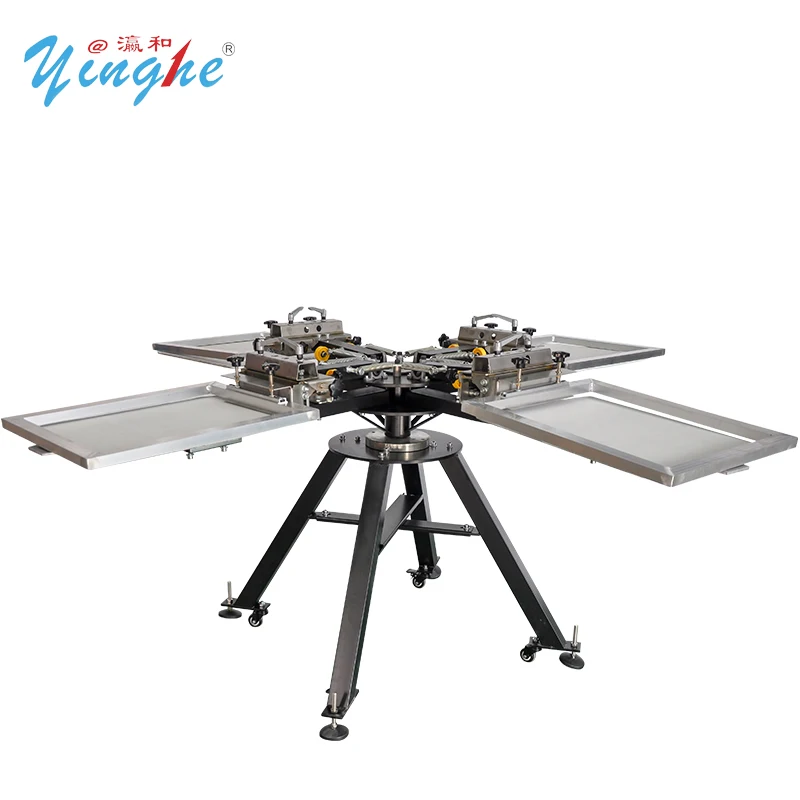 Yinghe Easy Operation Manual Multiple Color T-Shirt Silk Textile Screen Printing Machine 8 Colors 8 Stations Screen Printer