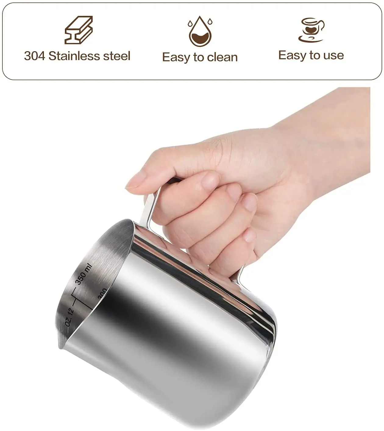 Food Grade Custom Steaming Barista Space Stainless Steel Home Coffee Espresso Milk Pitcher Jug
