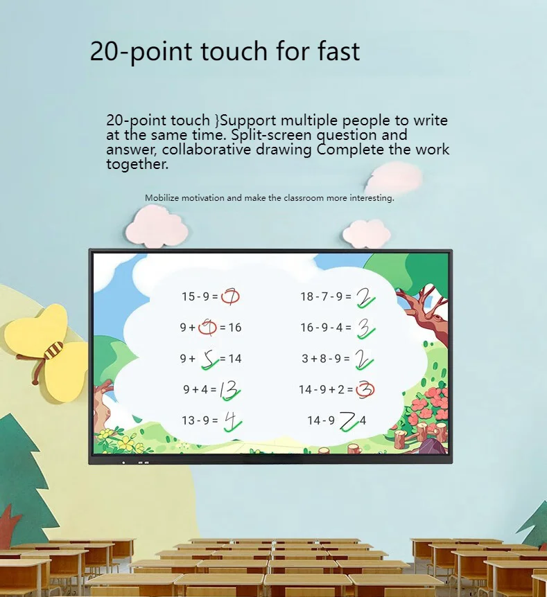 Learning Touch Screen Education School Smart Class  Classroom Digital Smart Board Led Electronic Interactive Whiteboard