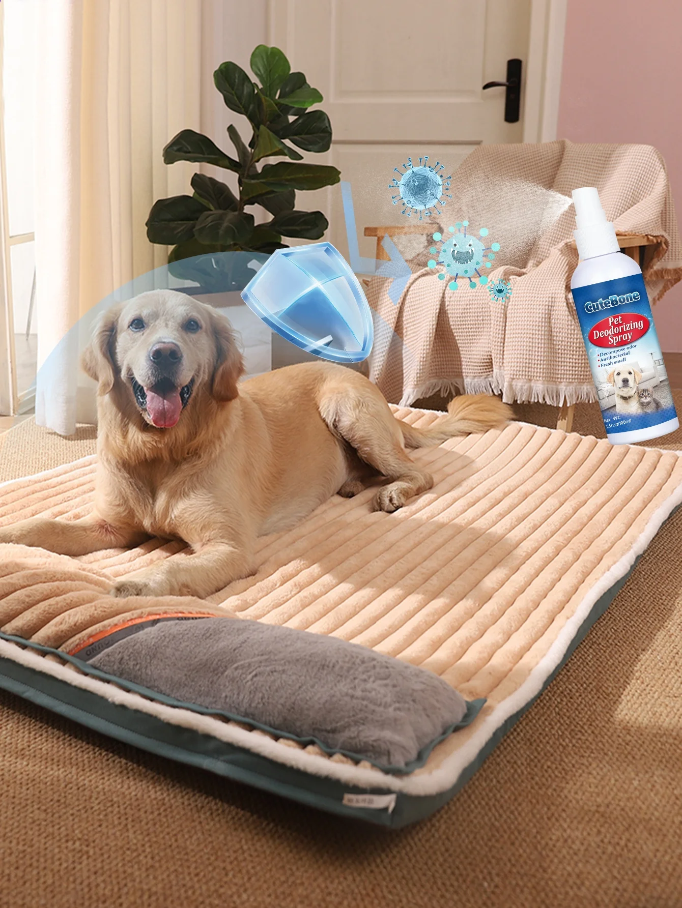 CuteBone Customized Pet Deodorant Spray for Carpet and Sofa Pet Deodorizer Spray Dog Cat Deodorizer Spray