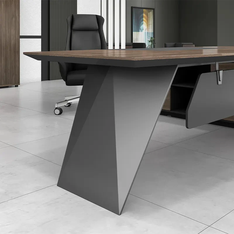Wooden modern executive I type director luxury CEO boss desk design