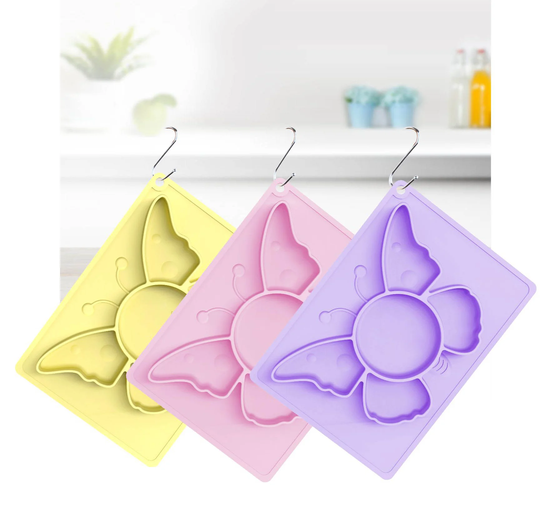 Suction Plate for Babies Non-Slip Feeding Silicone Placemat for Babies Infants Toddlers Kids Dishes