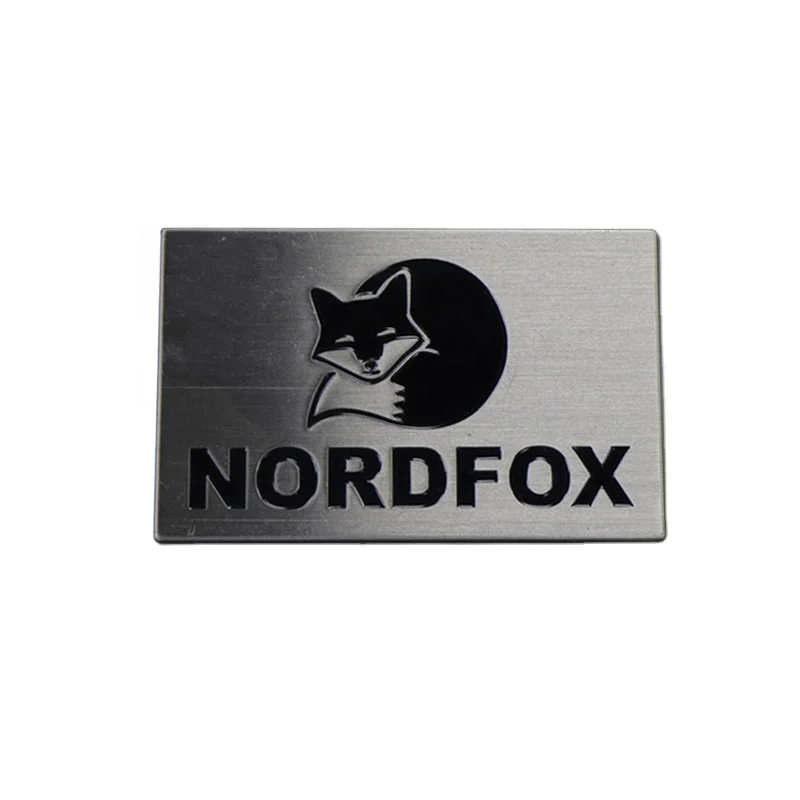 Custom Logo Metal Label Brushed Stainless Steel Etching Nameplate for Machine