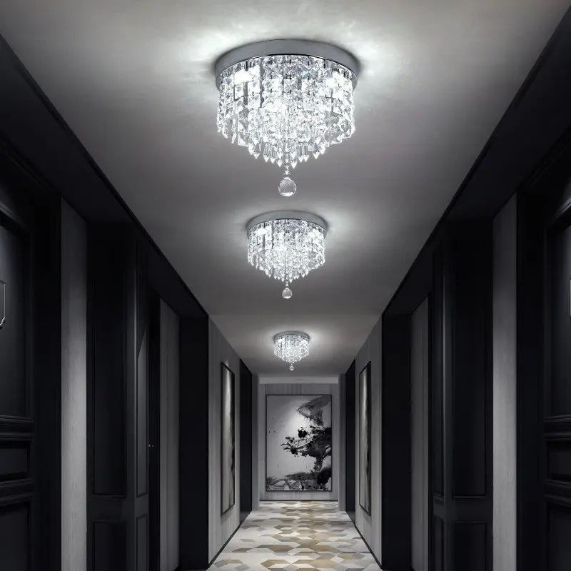 Classic Designer Room Decoration Circle Home Ceiling Luxury Crystal