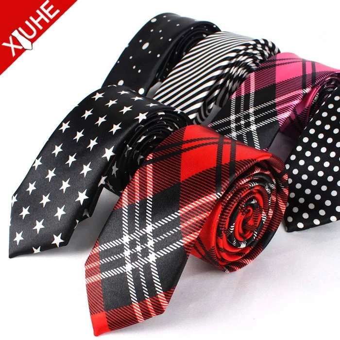 Lower MOQ Wholesale Fashion Design Polyester Printed Mens Necktie 5CM Polyester Slim Ties