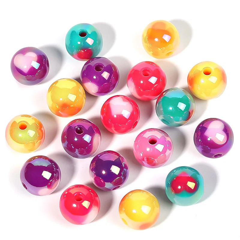 Wholesale Round 12mm 16mm Beads Loose China Acrylic Uv Bulk Beads For Jewelry Making