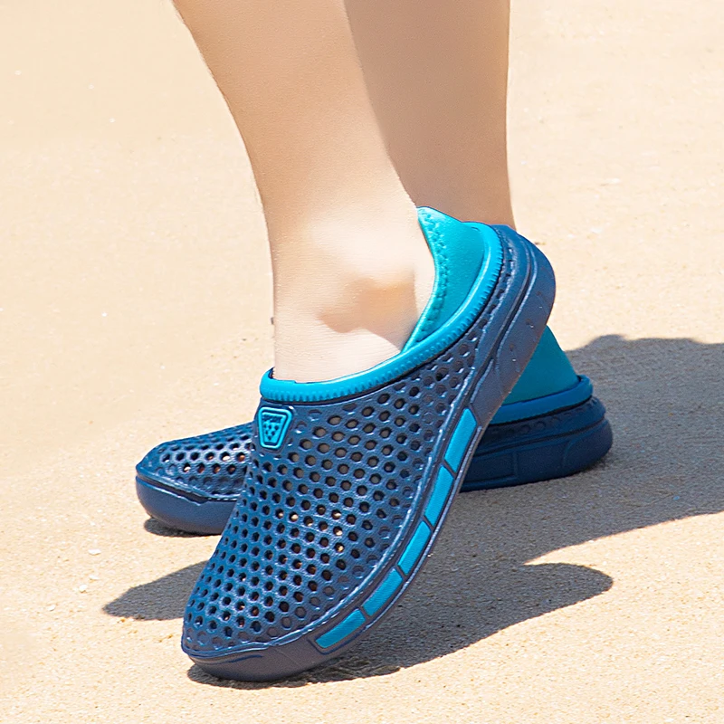 Hentol Рекомендуемые летние мужские эва черные и белые сандалии тапочки кухонная обувь поварская Забивка пользовательские мужские пробковые Сабо