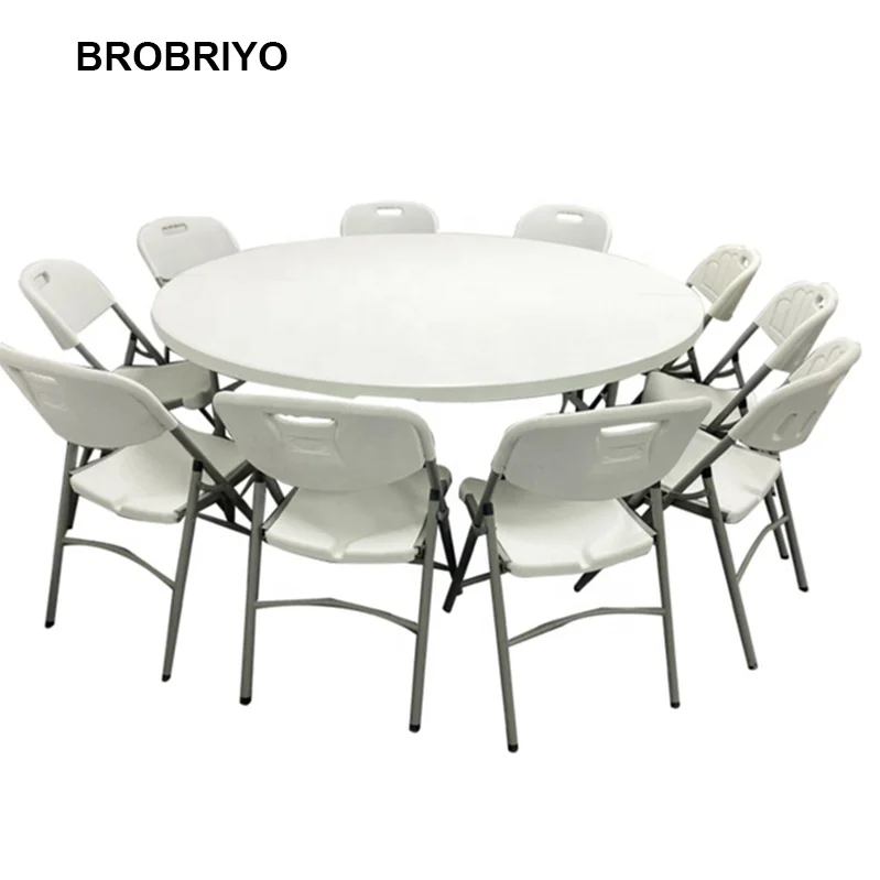 Wholesale Easy Carry Restaurant Wedding 10 Seater Folding Table Plastic Folding Dining Table