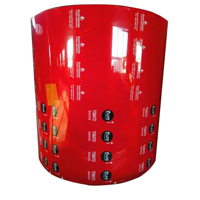 Ketchup tomates auto packaging film roll printed custom food grade sachets tomato souce plastic pet lamination package bag