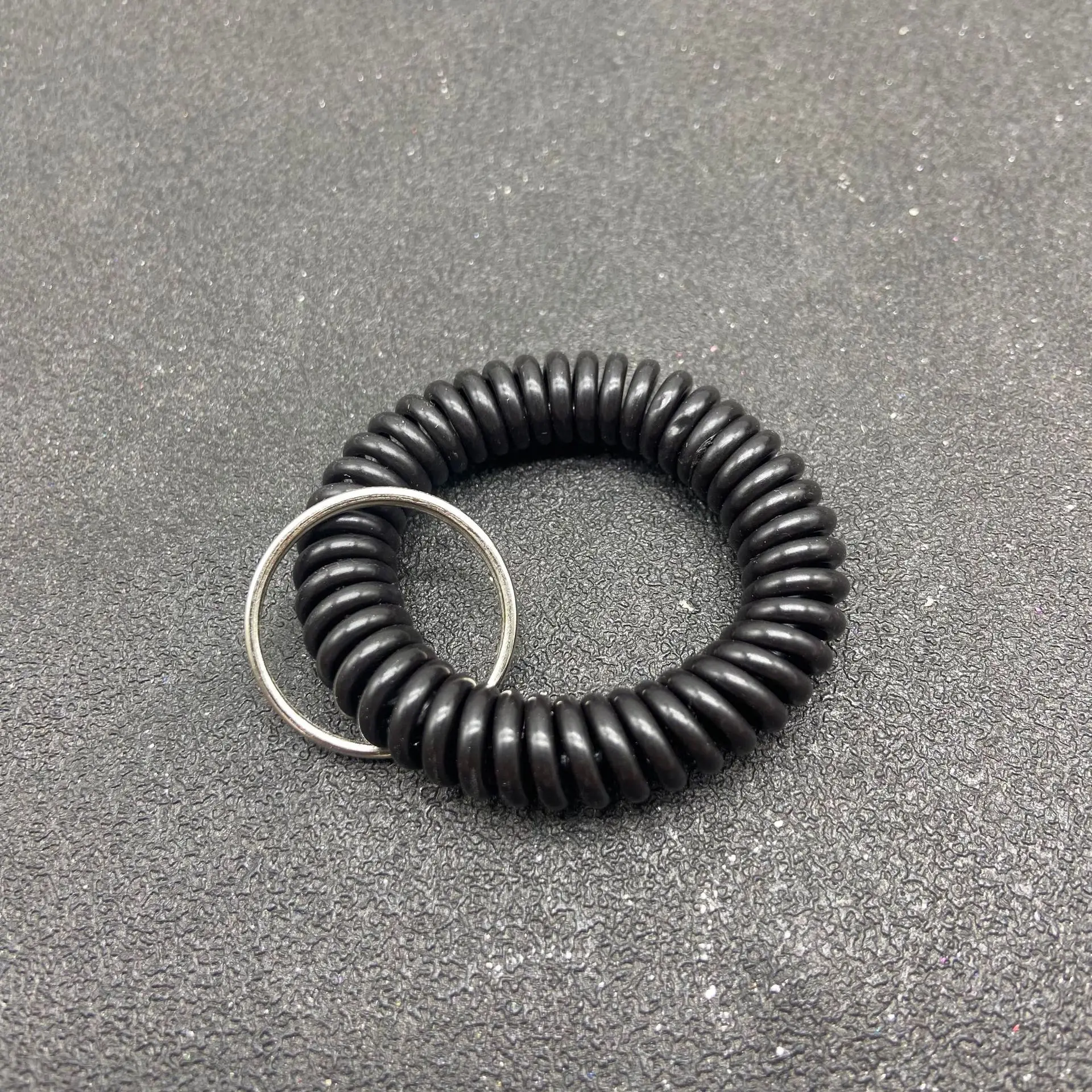 colorful wrist keychain bracelet spiral wrist coil key chain stretchable spiral bracelet key ring