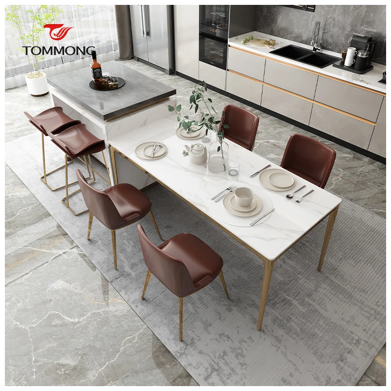 China Rectangular Dining Table Marble Dining Room Furniture