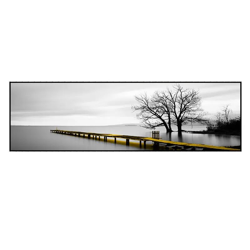 ГОСТ стены искусства природы пейзаж из плотной ткани, с принтами, искусственно состаренные пристань озеро док-станция для картина стены искусства