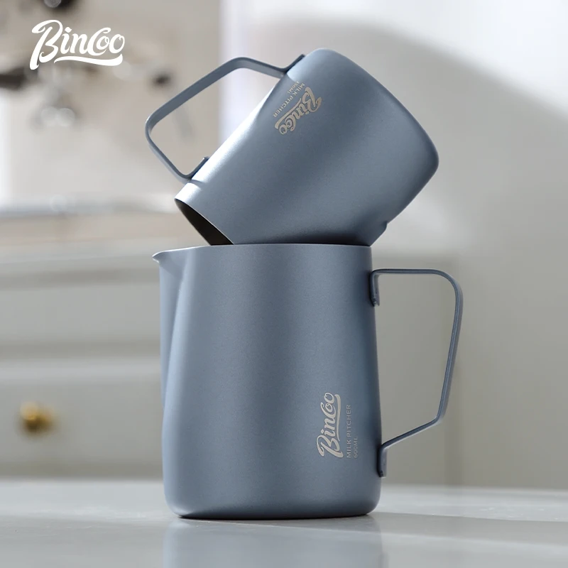 BINCOO Coffee Pull Flower Vat Milk Foam Cup Stainless Steel Professional Milk Vat Coffee Utensils 350ML/600ML