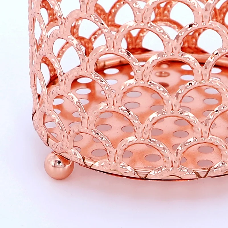 Customised  Unique Round Shape Porta caneta Gold Pen Pencil Holder For Table Desk