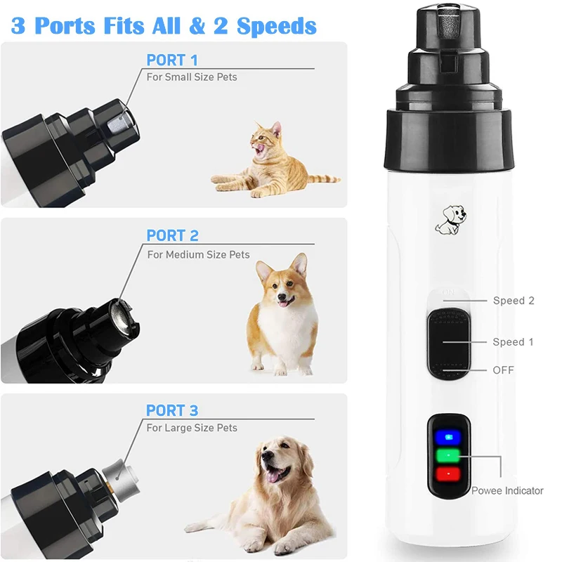 High Quality Pet Nail Grinder Rechargeable Electric Dog Nail Trimmer Grinder Low Noise Pet Nail Trimmer Grinder