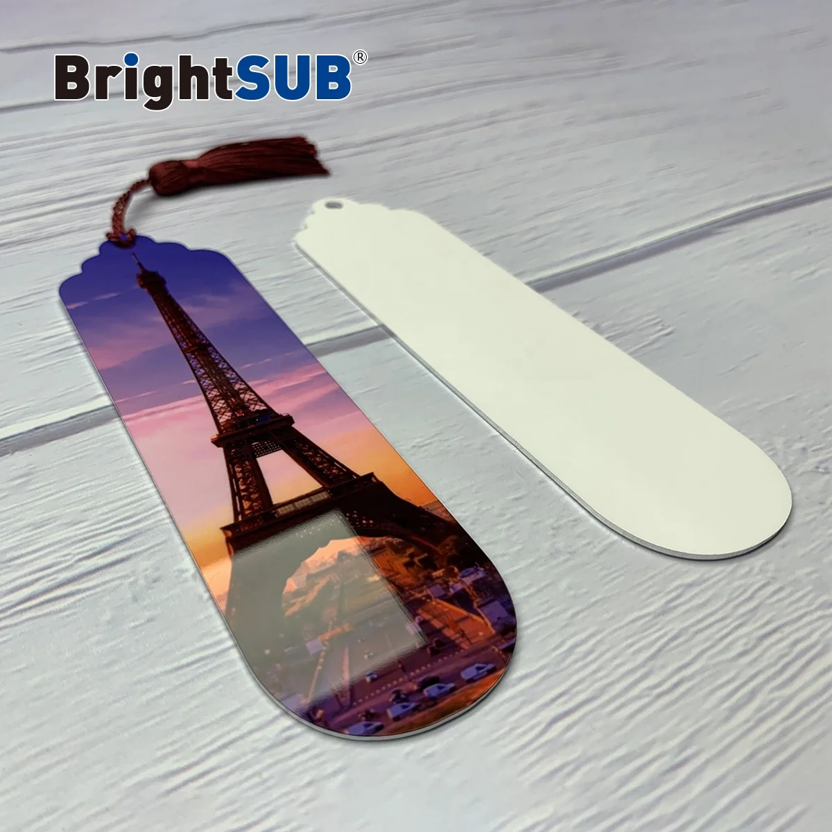 Brightsub 1 0 мм LS-CBM002 глянец Белый сублимационный алюминиевый Закладка для книги на основе красителя бланковые Цветные Пользовательские печати