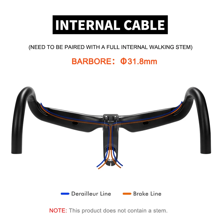 TOSEEK TR5000 Carbon Fiber Bicycle Handlebar Super light 198g Full Internal wiring Road Bike Handle Drop Bars