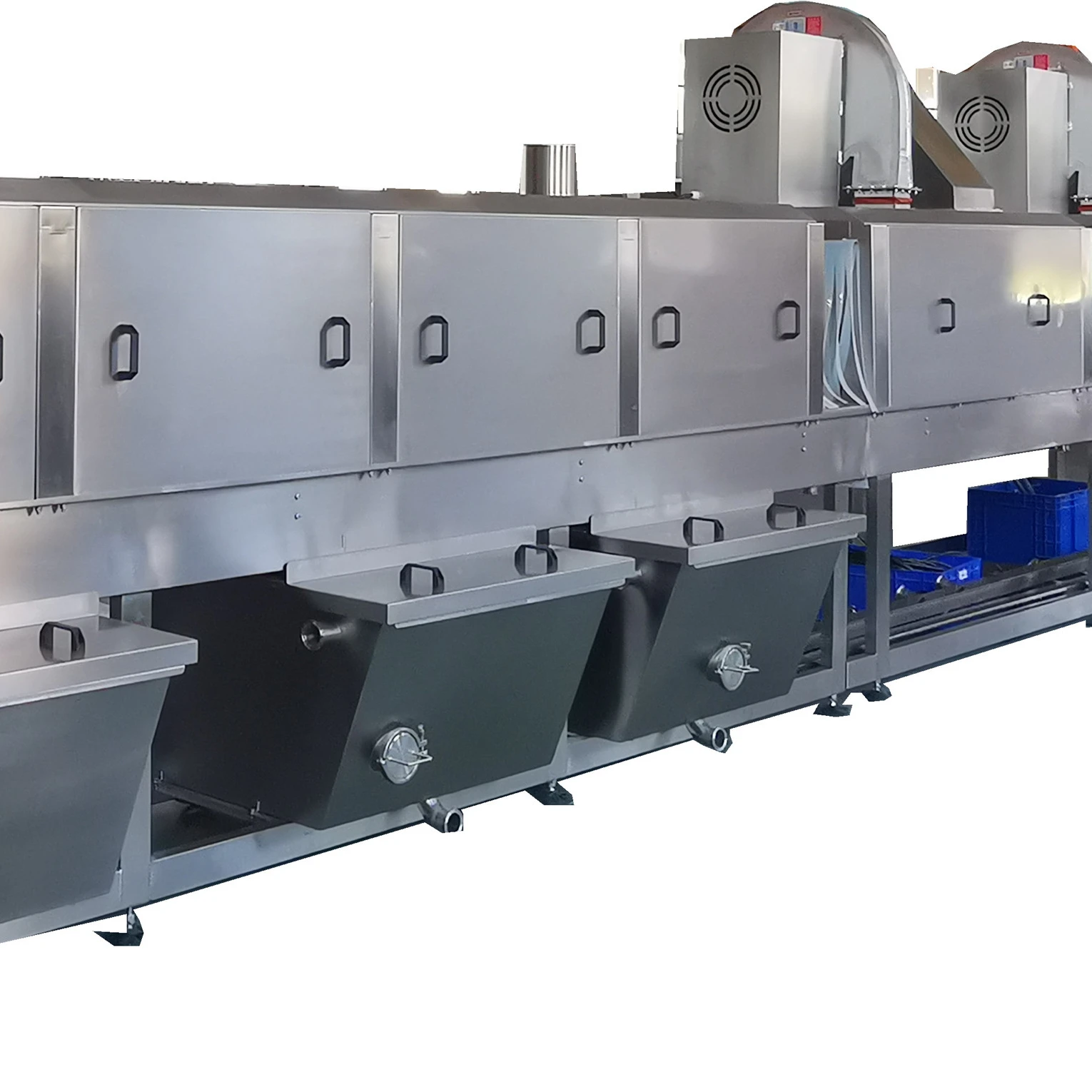 Industrial conveyor washer crate basket tray pallet washing machine