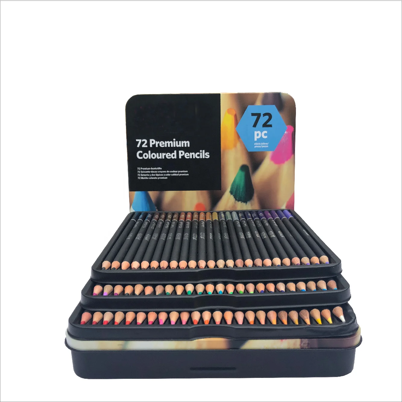 72pcs color pencils set with tin box packaging oil based watercolor color pencils set wholesaler art supplies Amazon hot sales