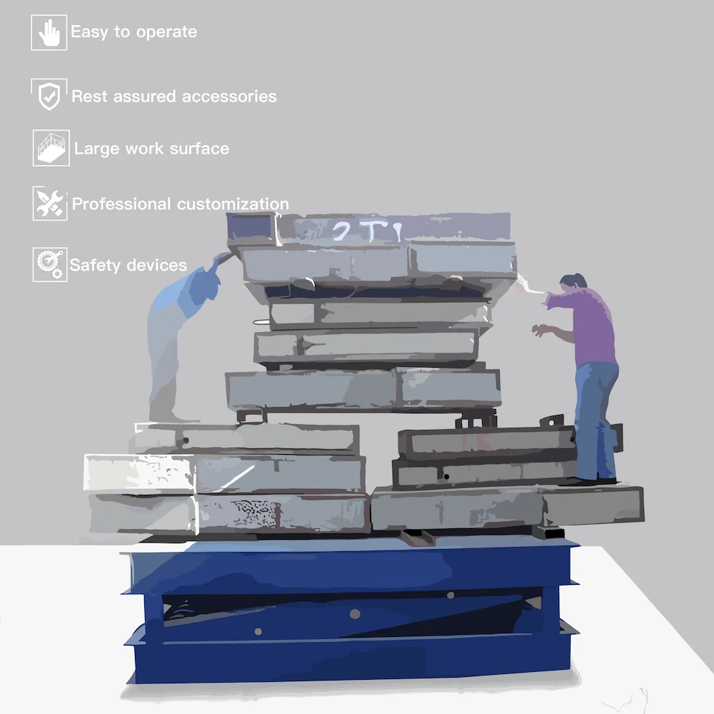 Customized Electric Stationary Scissor Lift Table Hydraulic Steel Platform Elevator with Lifting Ladder Custom Style