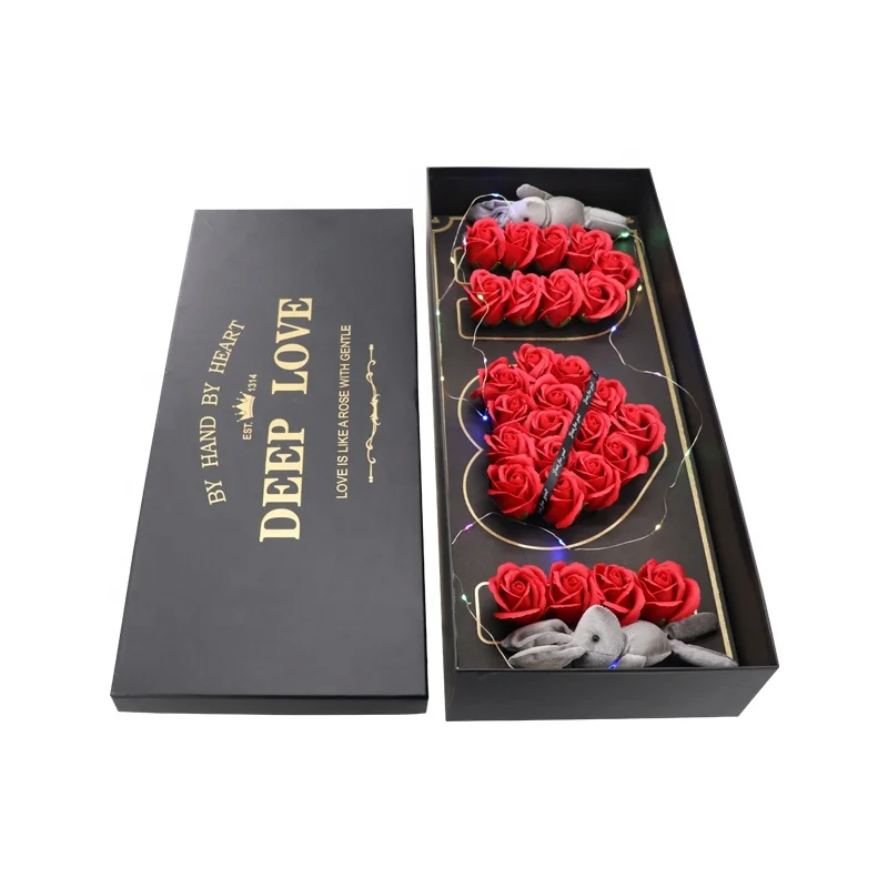 
Wholesale Custom Luxury Cardboard Deep Love Rectangle Heart Roses I LOVE YOU Mom Gift Box For Mothers Day Flower Boxes 