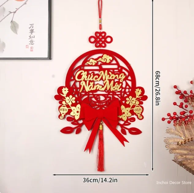 Home Hanging Ornament Chinese Lunar New Year 2024 Vietnamese Spring Festival Hanger