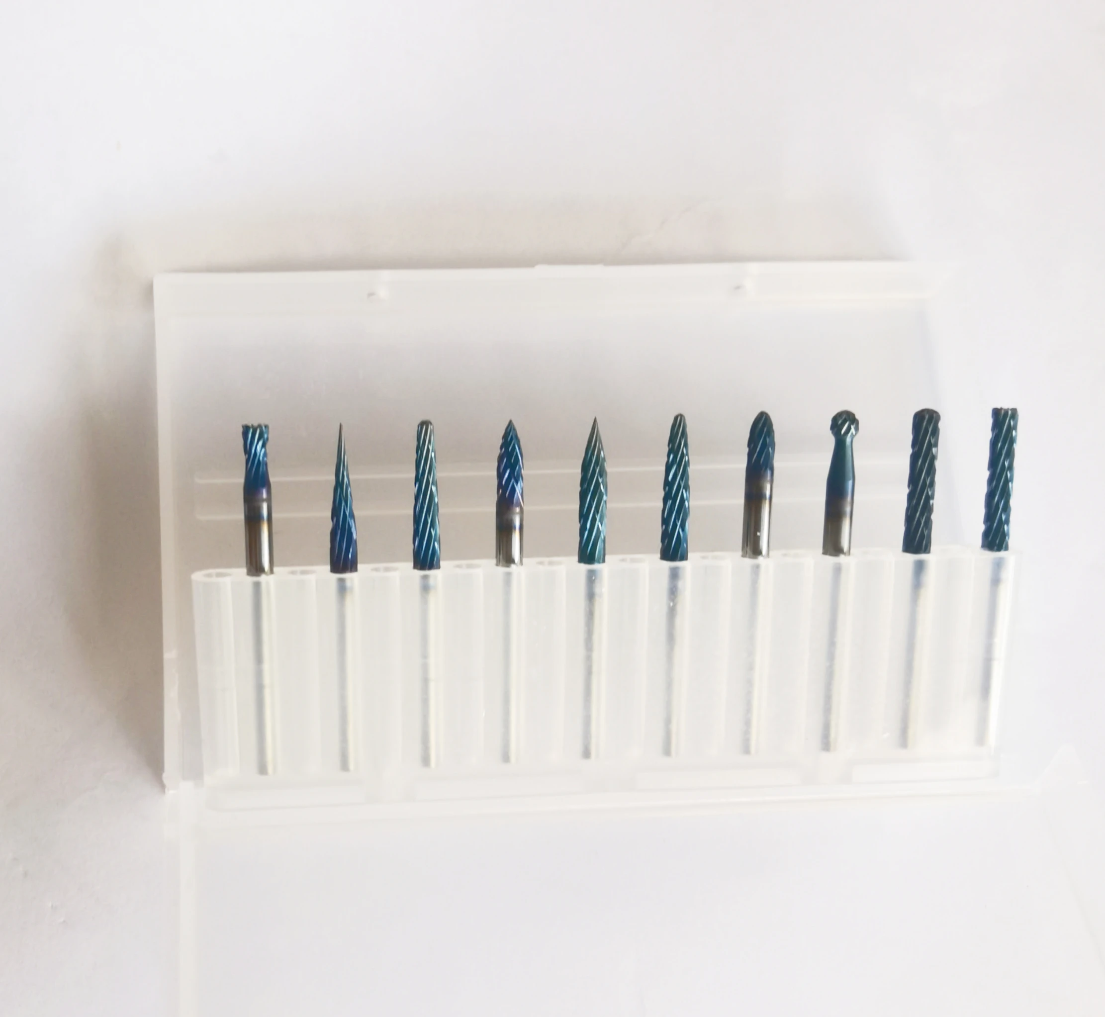 Engraving Tungsten Coating Carbide Burrs With Blue Purple Color Rotary Burr Bits Carbide Tools Cutter