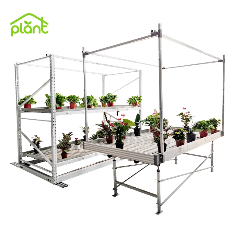 USA Canada Medical Herb Seedbed Hydroponic Rolling Benches Flood Table Grow Trays Rolling Bench