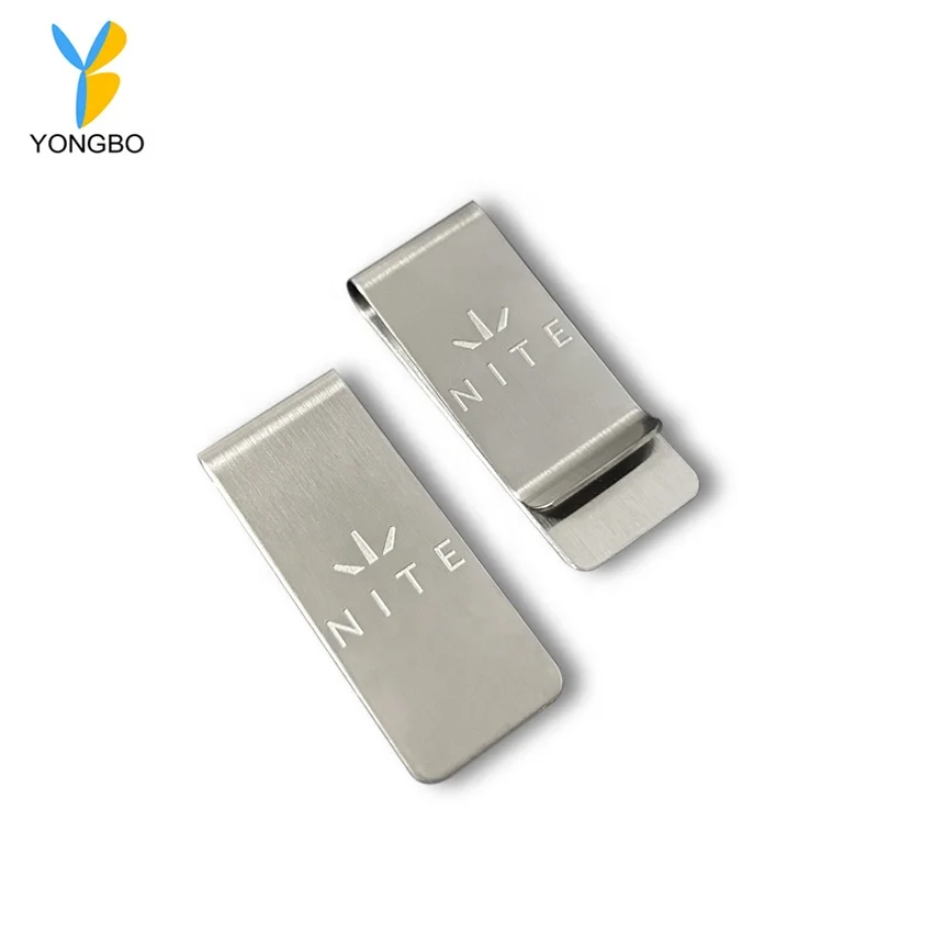 Promotional Etched Metal Money Clip Fashion Simple Silver Dollar Cash Clamp Holder Wallet for Men Women