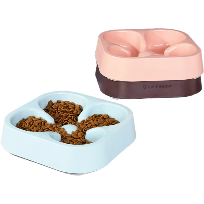 
Wholesale plastic round dog bowl plastic cheap food feeding slow dog feeder eat feed bow 