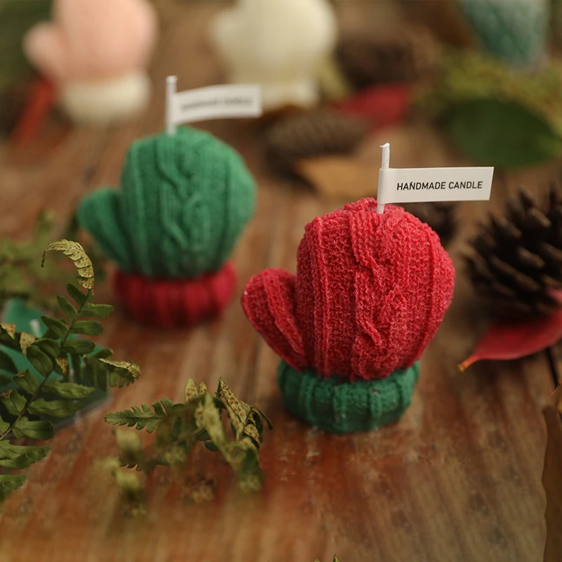 Christmas wool gloves shape scented candles holiday gifts DIY creative ornaments aromatherapy candle
