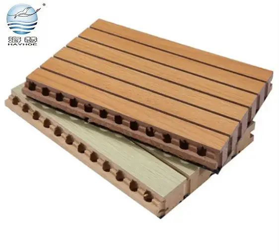 Popular Soundproof Wall Ceiling Panel MDF Board Grooved Wooden Acoustic Panel for Meeting Room