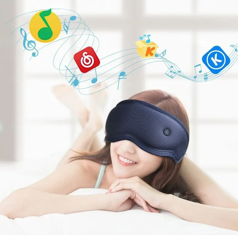 Hot Compress Bluetooth Music Folding Eye Strain Dark Circles Relief Improve Sleep Smart Eye Care Massage Eye Mask